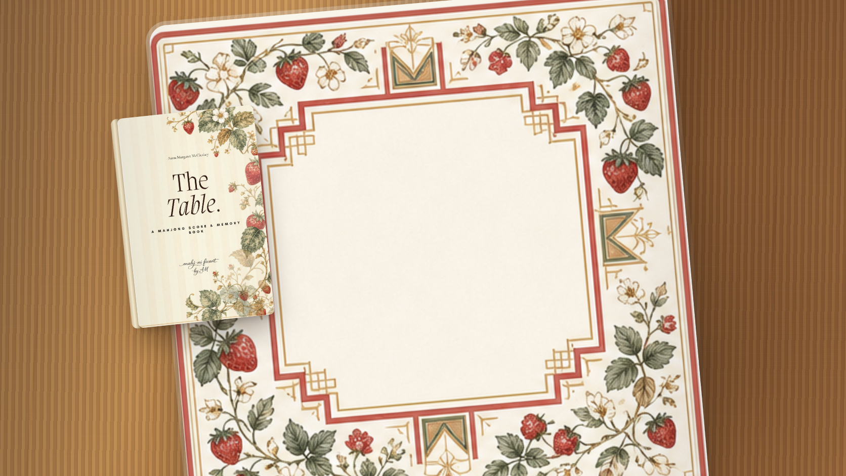 Strawberry Garden edition of The Table scorebook styled on a matching Mahjong mat