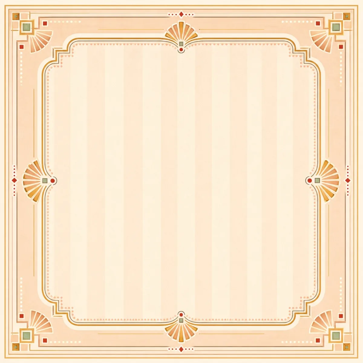 Blush Butterscotch Vintage premium Mahjong mat with soft golden art deco corners