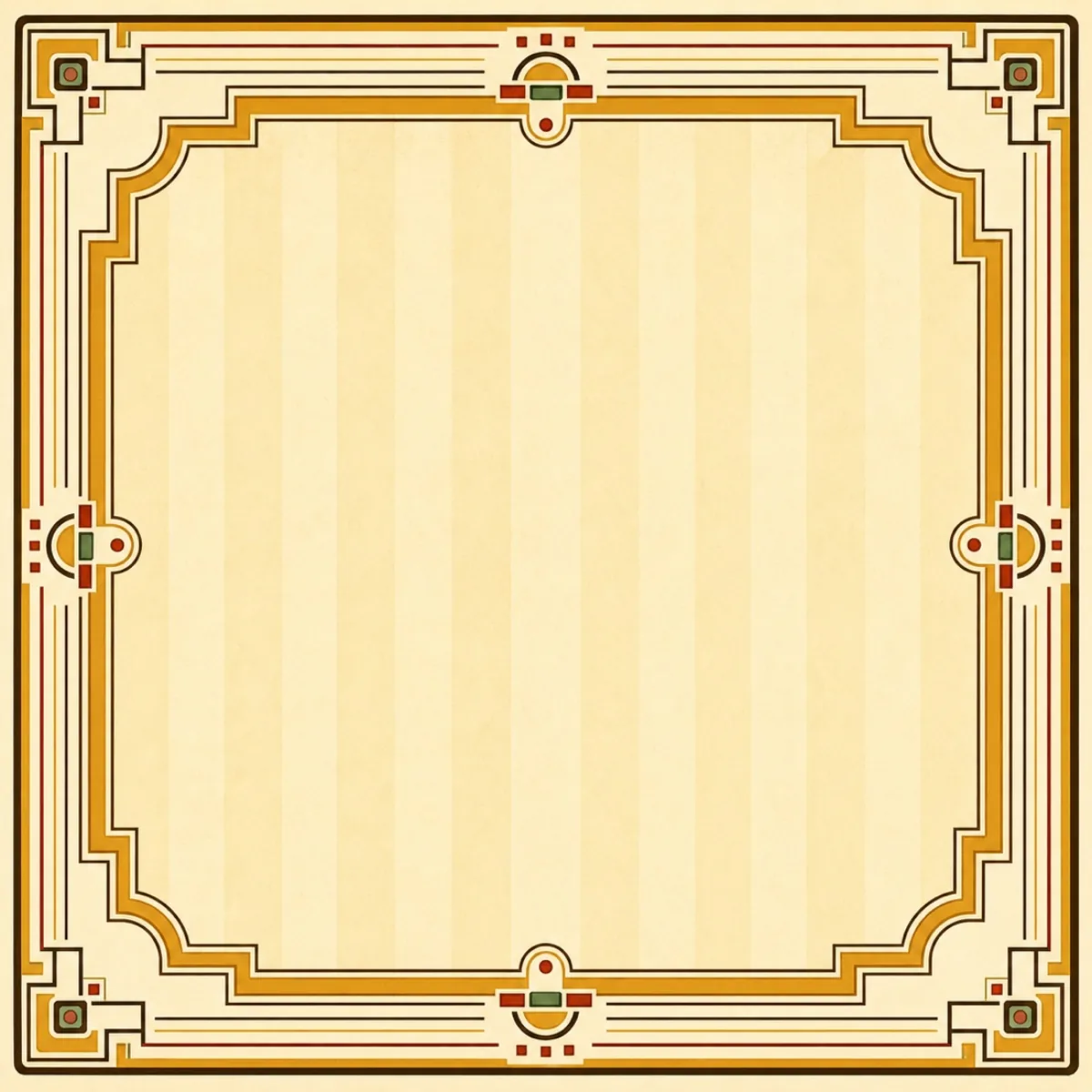 Butterscotch Vintage Bakelite premium Mahjong mat with warm gold geometric border