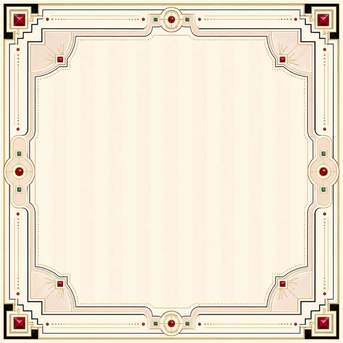 Pearl Black Champagne Ruby premium Mahjong mat with champagne and black border details