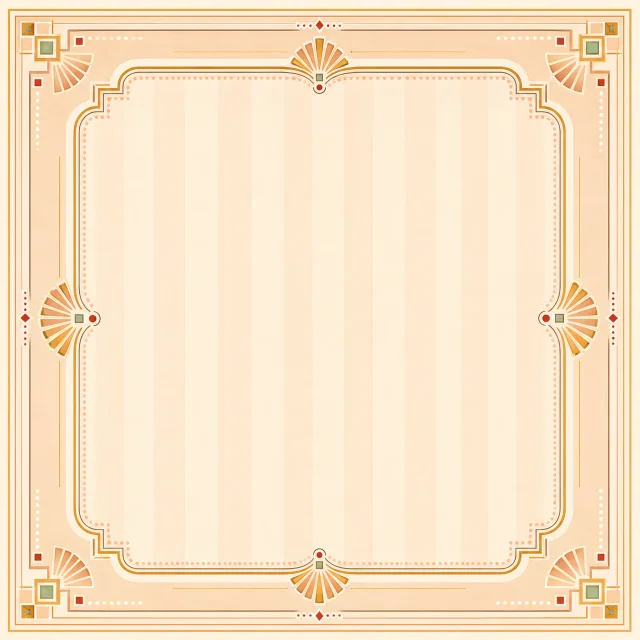 Blush Butterscotch Vintage premium Mahjong mat with soft golden art deco corners
