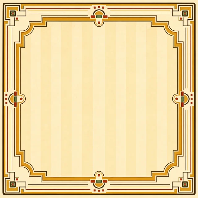 Butterscotch Vintage Bakelite Mahjong mat with warm golden geometric border