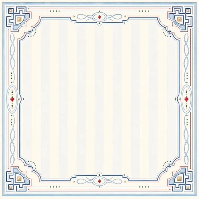 Powder Blue Ruby Jade premium Mahjong mat with powder blue and ruby linework