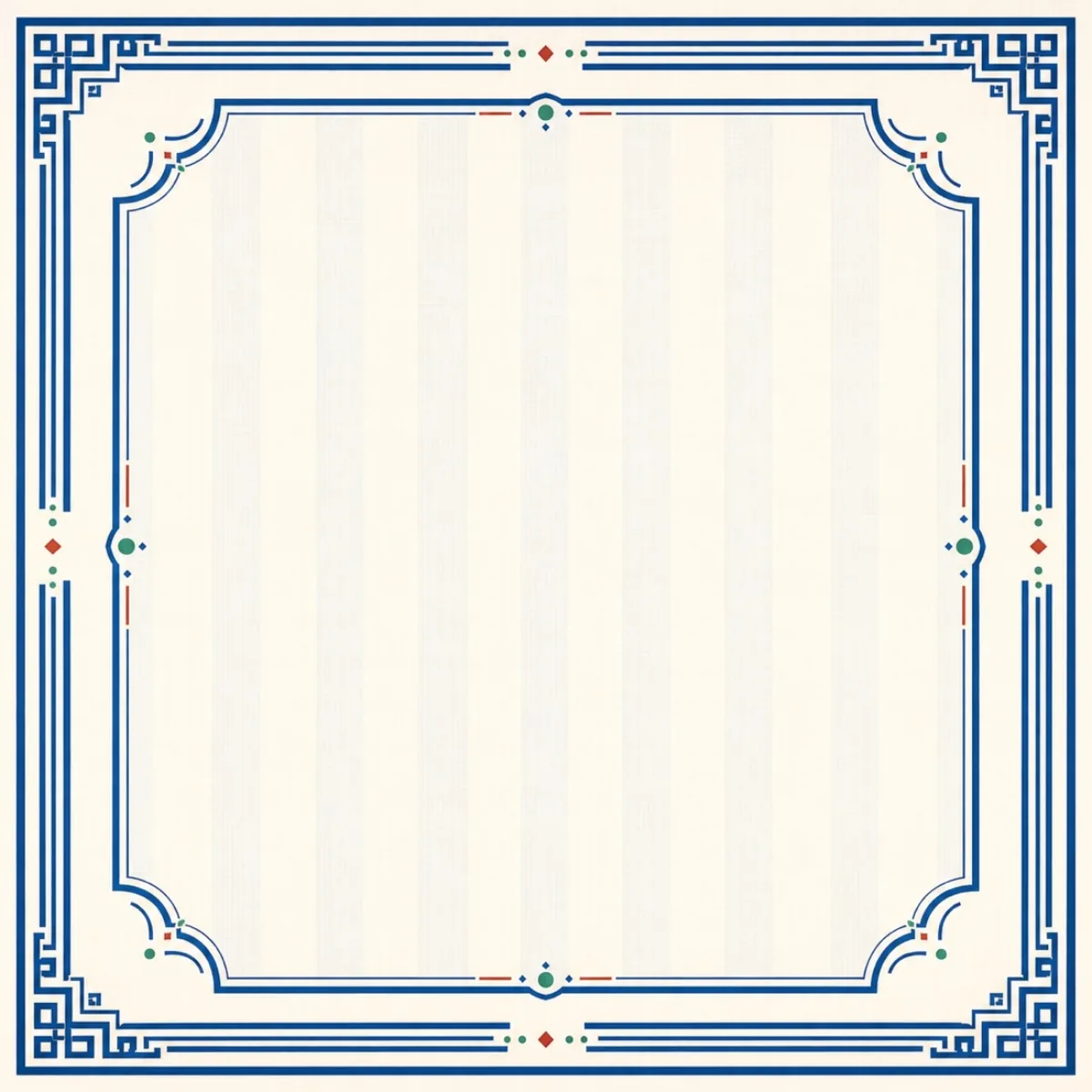 Royal Blue Tile Back premium Mahjong mat with blue tile-line border