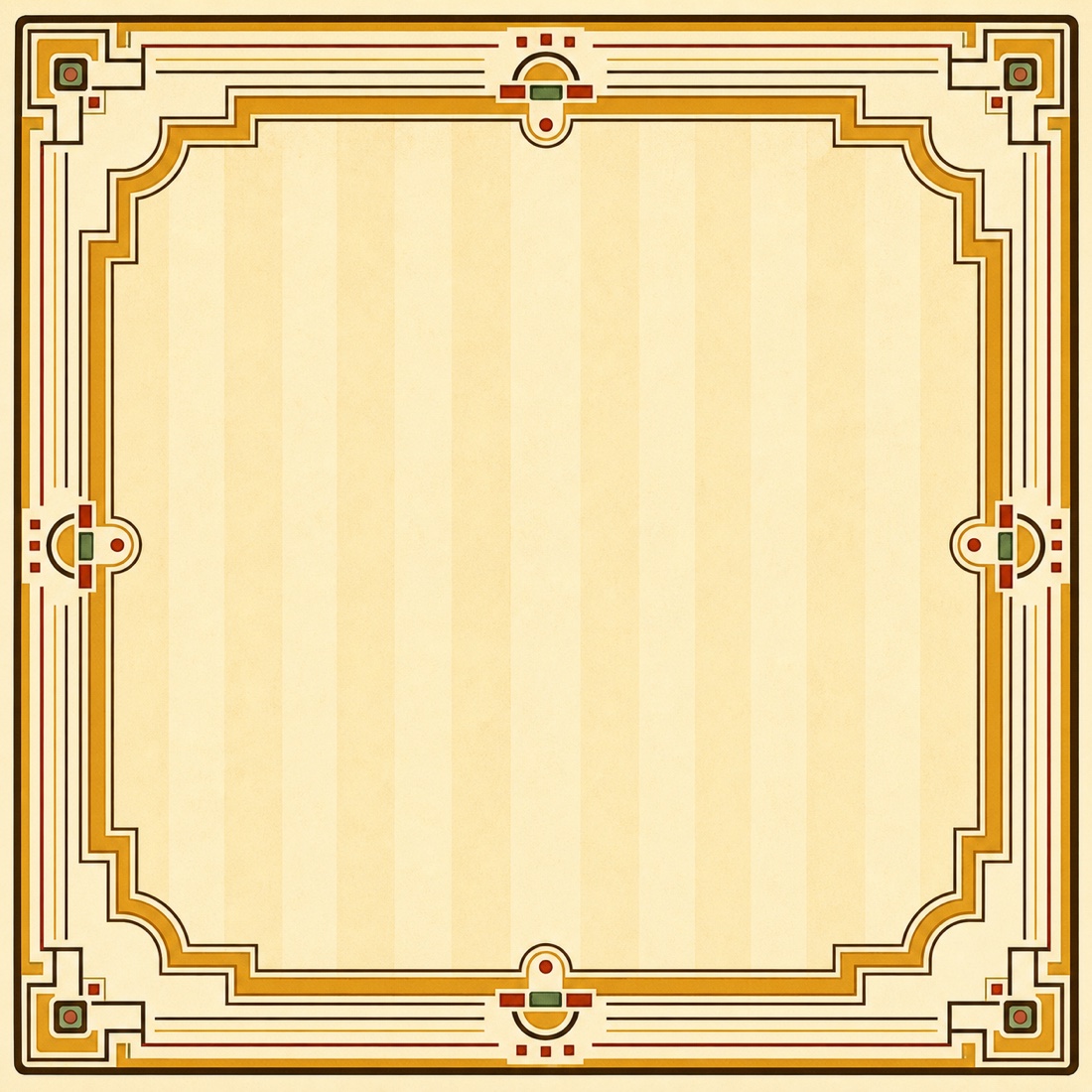 Butterscotch Vintage Bakelite premium Mahjong mat with warm gold geometric border