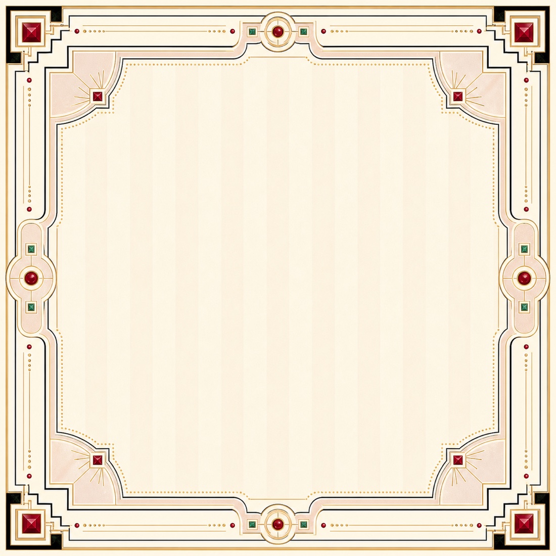 Pearl Black Champagne Ruby premium Mahjong mat with champagne and black border details
