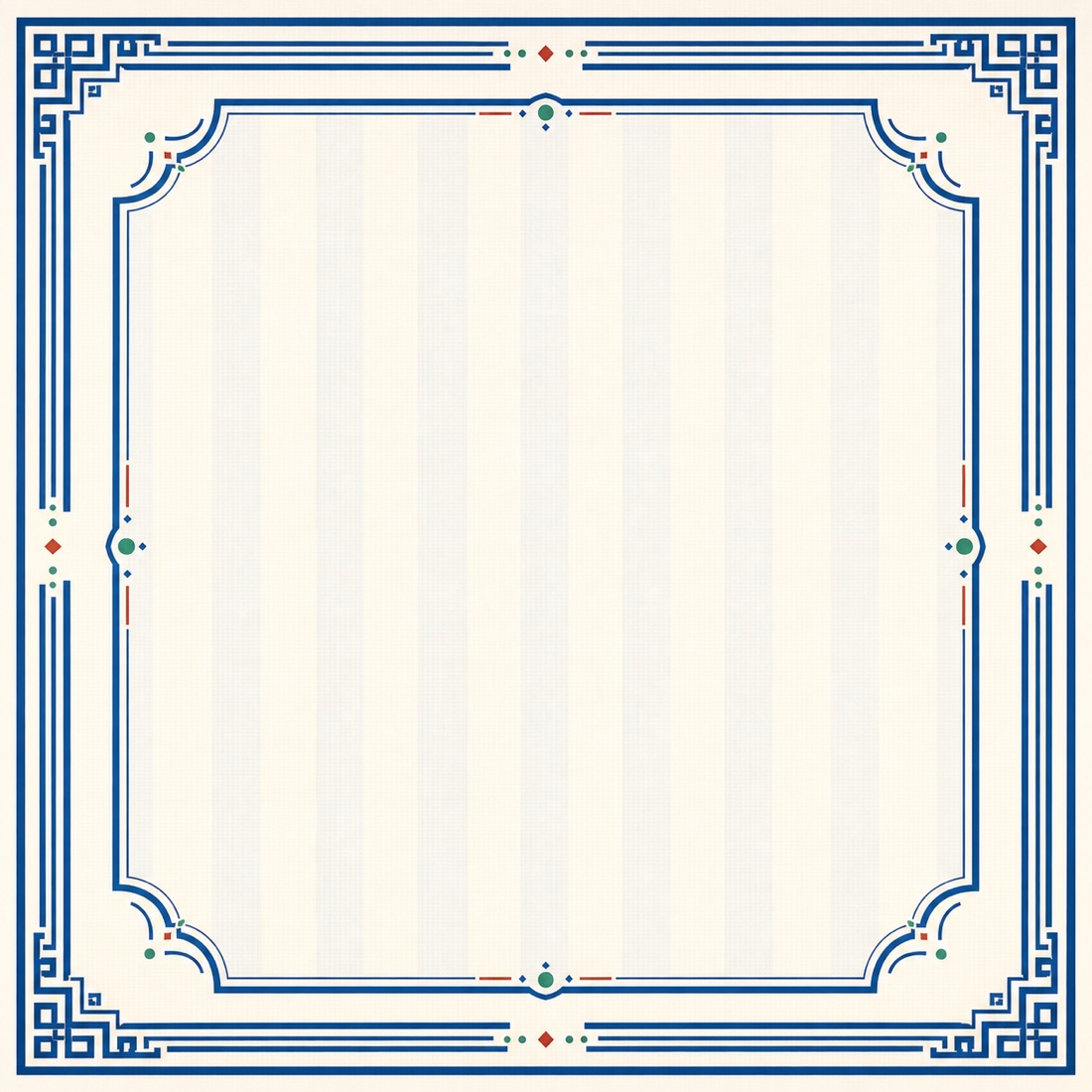 Royal Blue Tile Back premium Mahjong mat with blue tile-line border